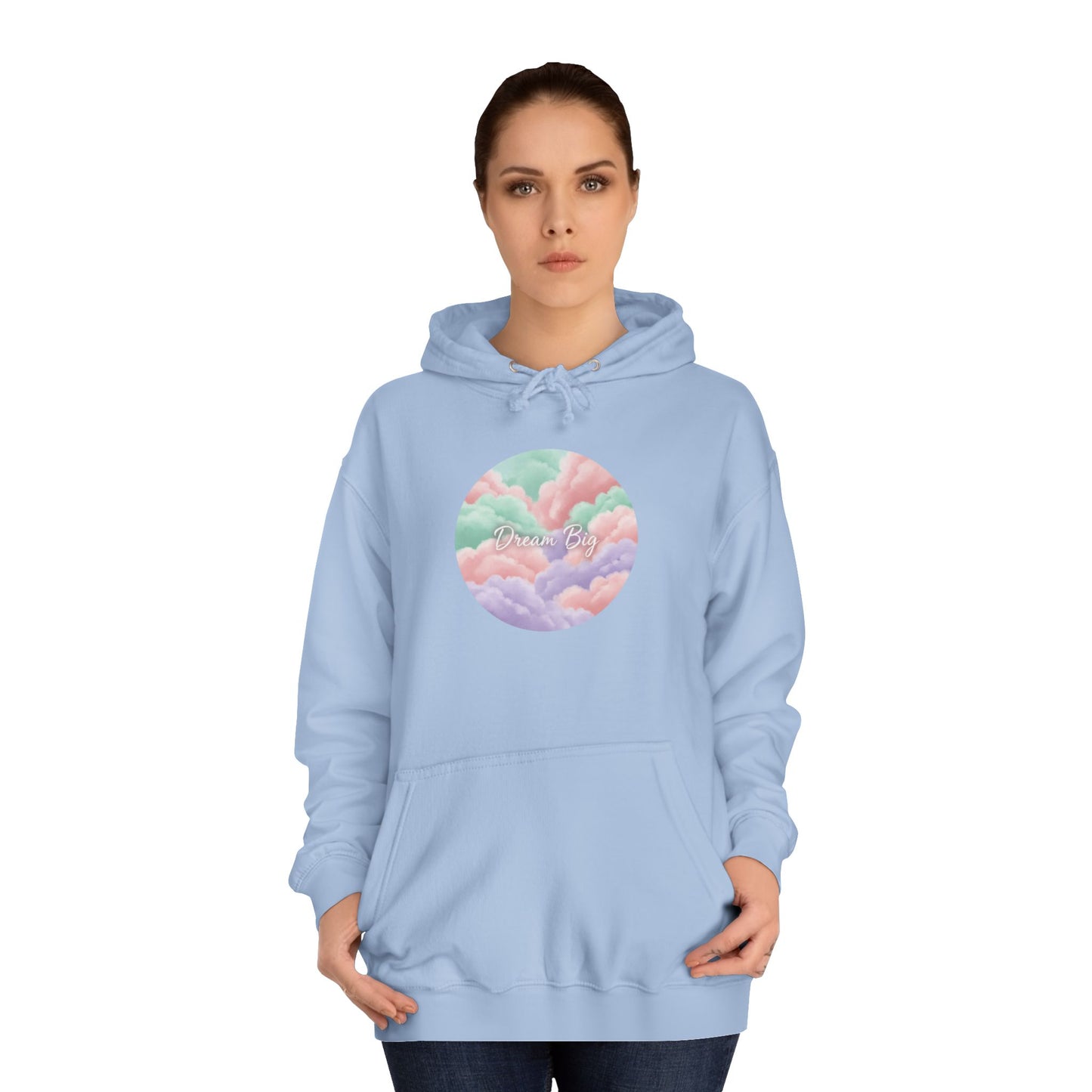 Pastel Cloud Circle Hoodie — Dreamy Vaporwave Pullover for Teens & Students