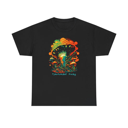 Trippy Mushroom Vibes, Unisex Heavy Cotton Tee