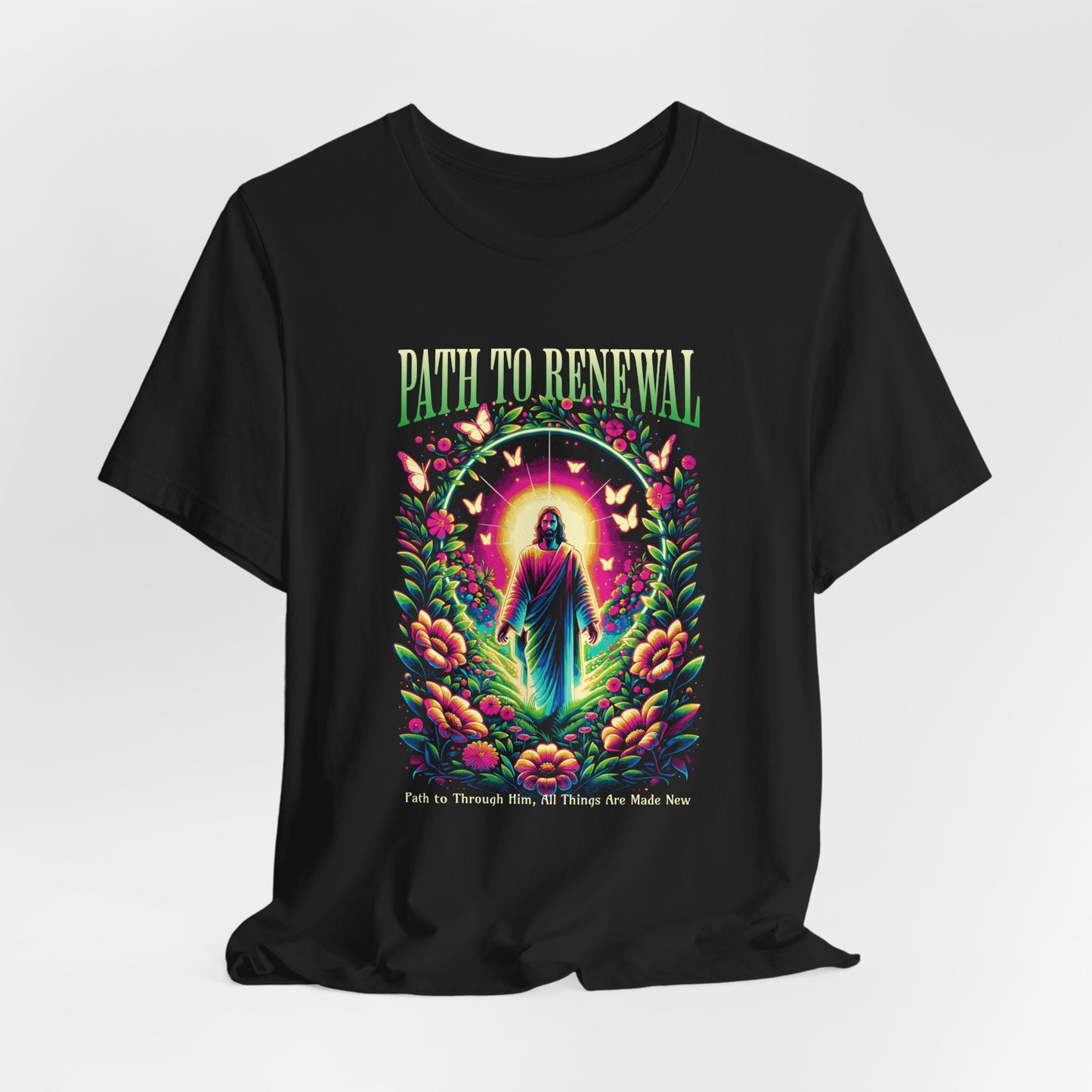 Path to Renewal T-Shirt — Spiritual Jesus Graphic Tee ("Path to Renewal")