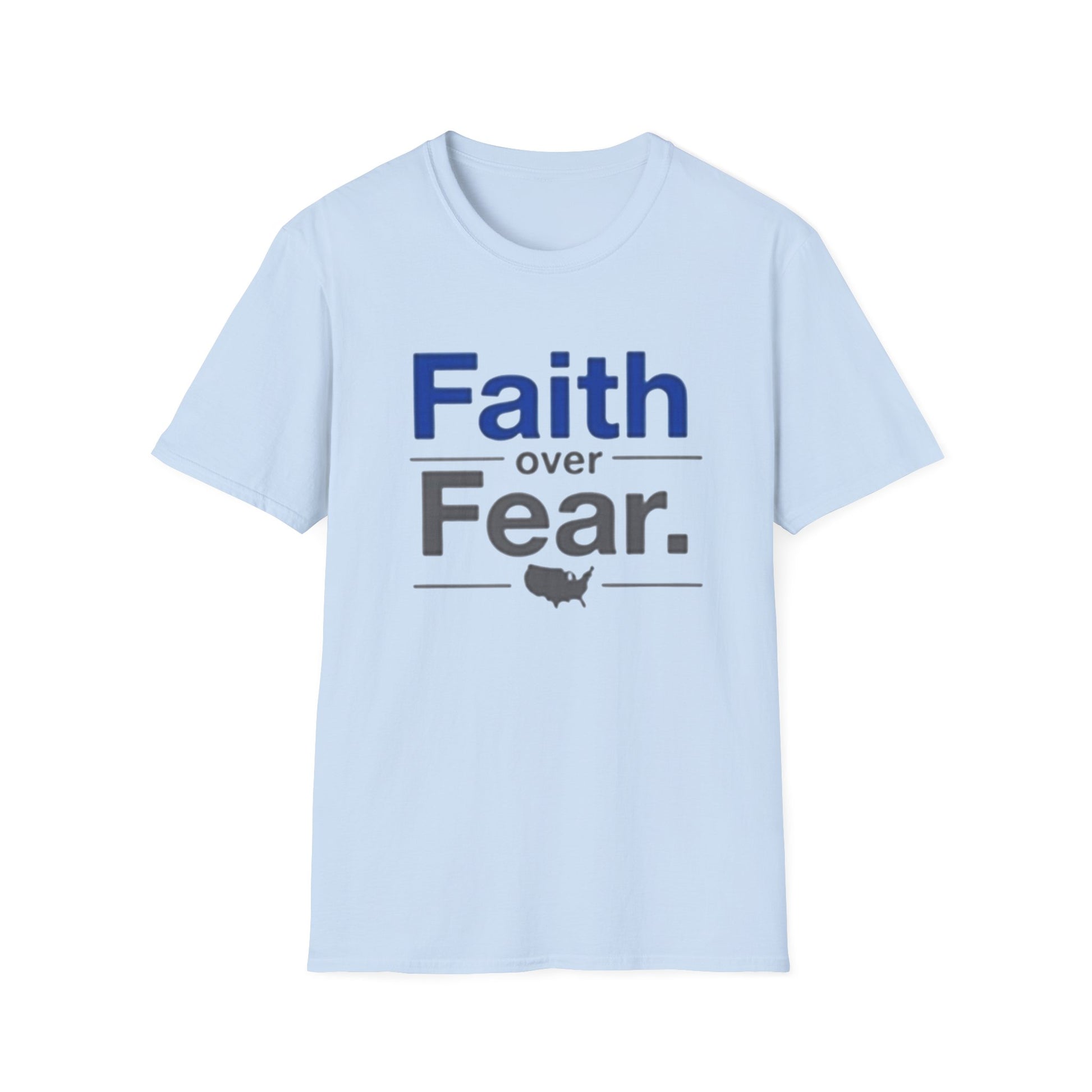 Faith Over Fear Unisex Softstyle T-Shirt | Inspirational Tee for Motivational Gifts, Everyday Wear, Faith, Courage, Positive Vibes - Psychonaut Swag