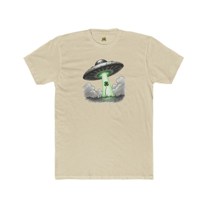 Shamrock Abduction UFO Tee — Green Beam Graphic T-Shirt