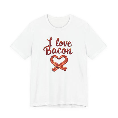I Love Bacon Unisex Tee - Perfect for Food Lovers, Casual Outings, Gift for Bacon Fans, Foodie T-Shirt, Fun Cooking Tee - Psychonaut Swag