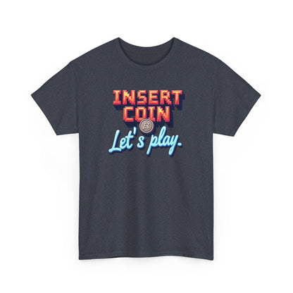 Insert Coin Tee, Let's Play Graphic Shirt, Retro Gamer T-Shirt, Unisex Cotton Tee, Gift for Game Lovers, Casual Wear