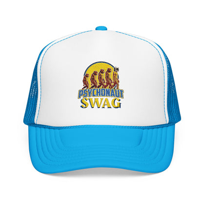 Psychonaut swag small biz, Trucker Hat, Retro Snapback Cap for Festivals, Embroidered Swag for Psychonauts, Perfect Gift for Music Lovers