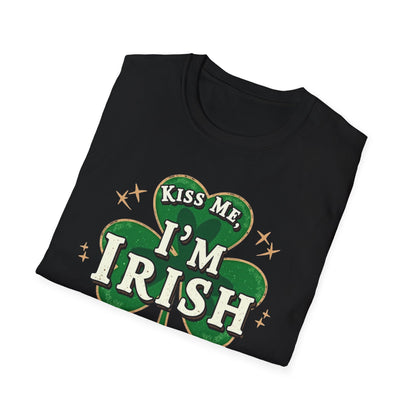Kiss Me I’m Irish Shamrock T-Shirt — Funny St. Patrick’s Day Tee (“I think, like maybe 1/8th”)