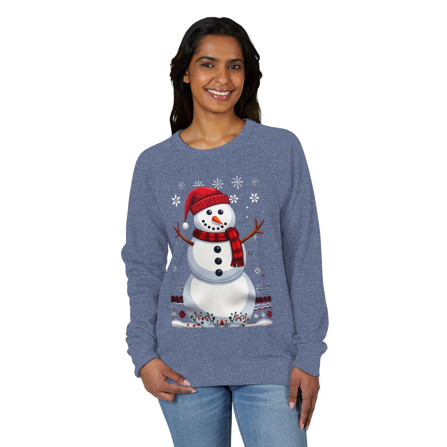 Snowman Holiday Crewneck — Snowy Season Raglan Sweatshirt