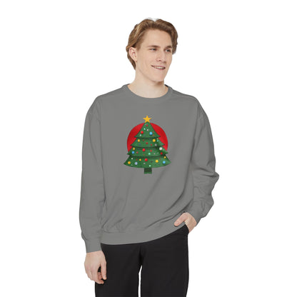Christmas Tree Sweater, Unisex Garment-Dyed Sweatshirt