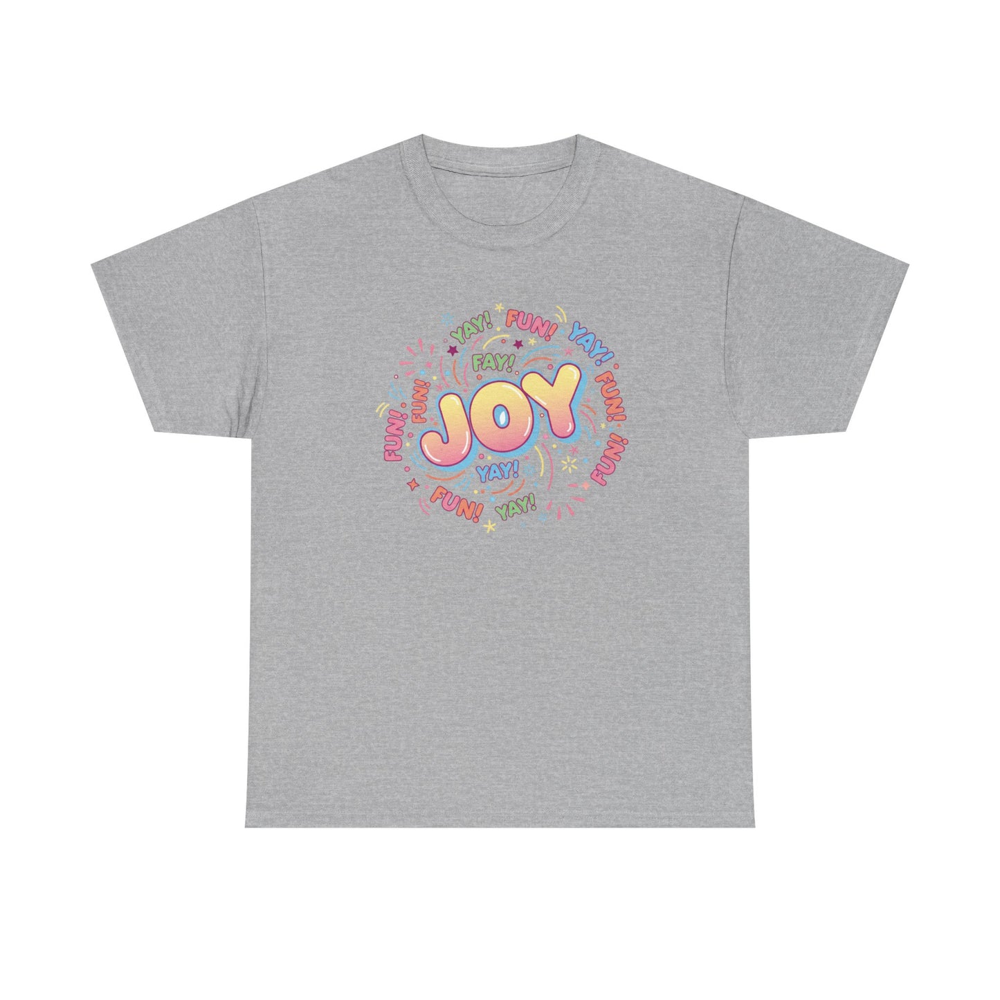 Joy Graphic Tee — Colorful Playful 'JOY' Design Casual T-Shirt