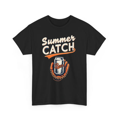 Summer Catch Tee, Casual Summer Shirt, Gift for Beer Lovers, Fun Graphic T-Shirt, Perfect for BBQs and Picnics - Psychonaut Swag