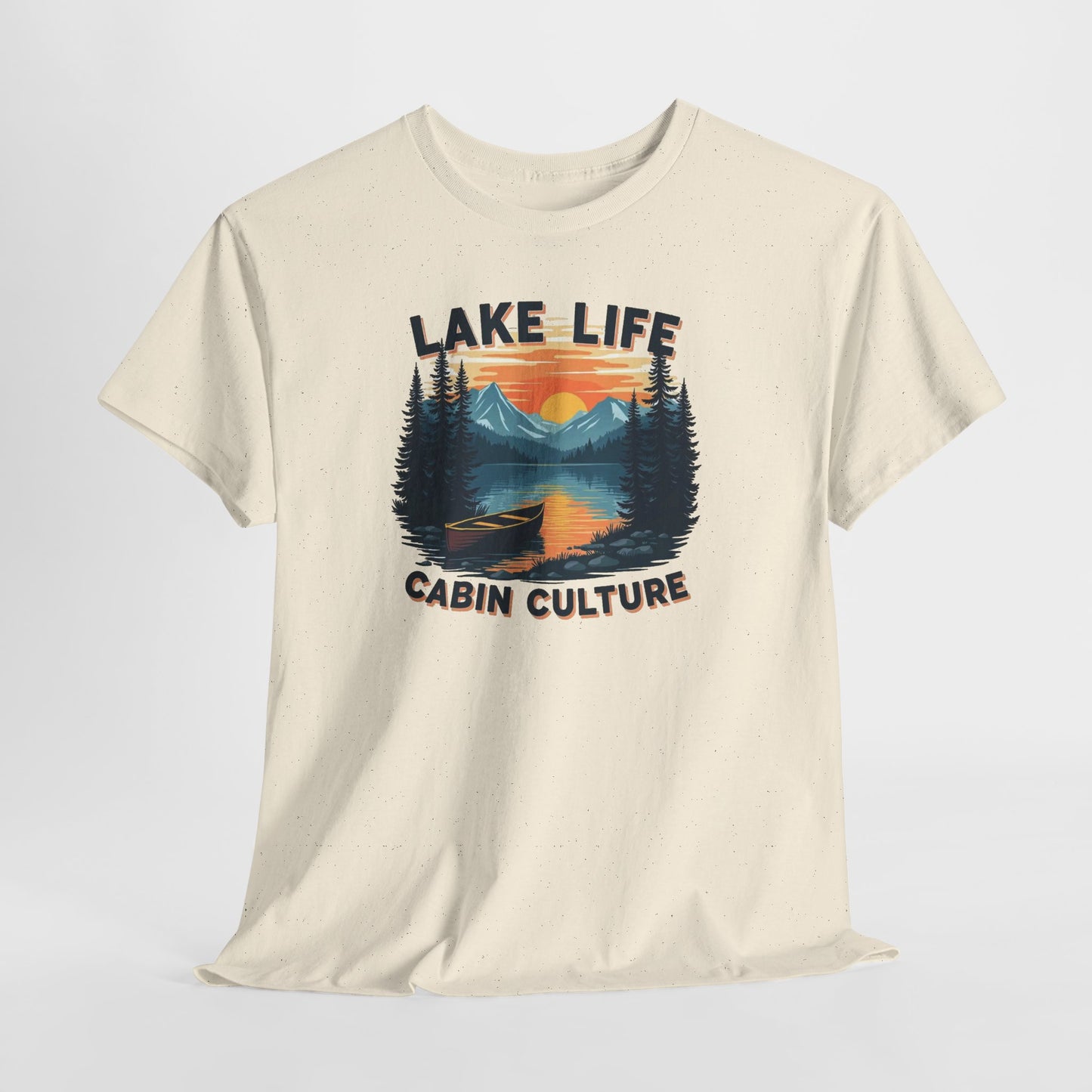 Lake Life Cabin Culture T-Shirt — Vintage Sunset Wilderness Tee