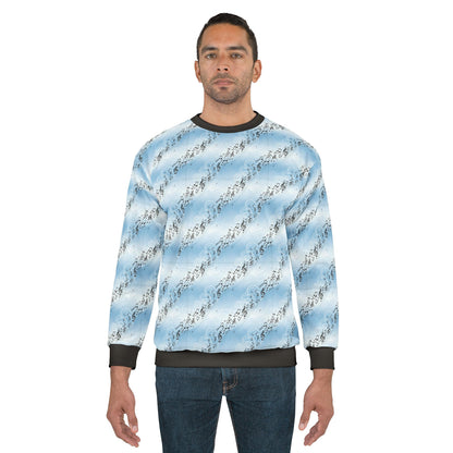 Sky Blue Diagonal Script Sweatshirt