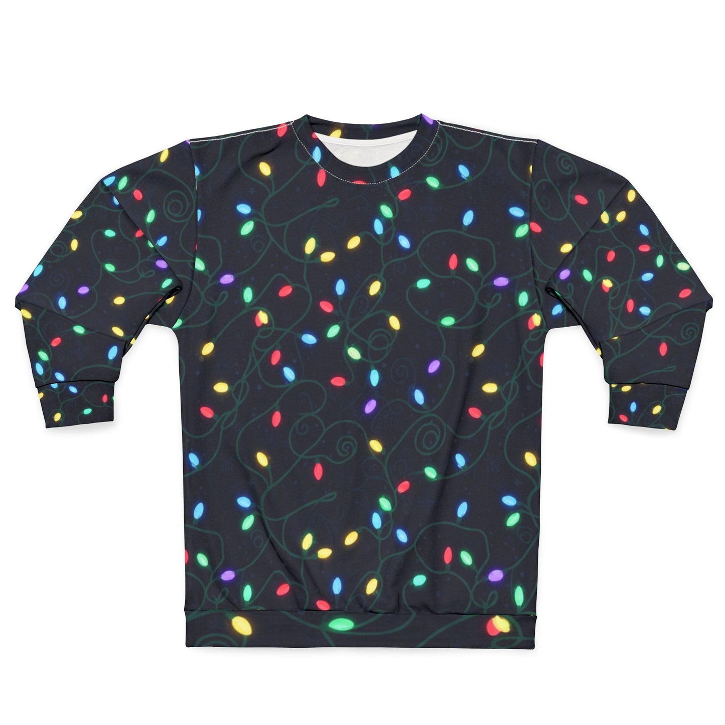 Christmas String Lights Sweatshirt — Holiday Light Pattern Pullover