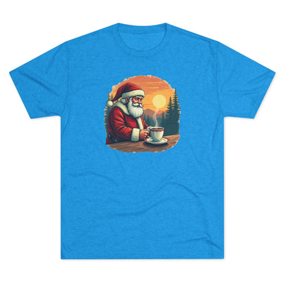 Santa Coffee Tee — Vintage Holiday Santa Drinking Coffee T-Shirt