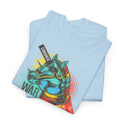 War Unicorn T-Shirt — Retro Neon Unicorn Graphic Tee