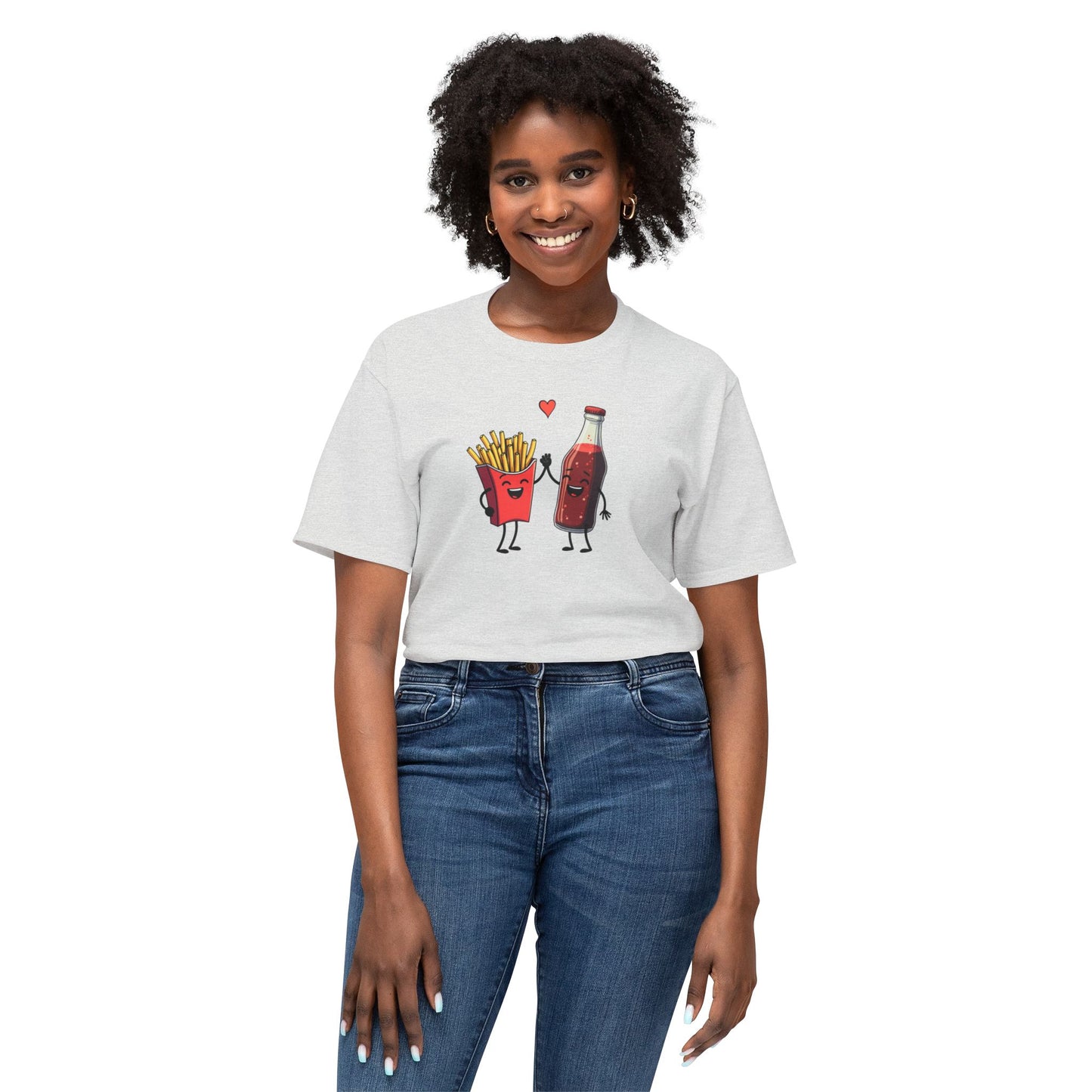 Fries & Soda Love T-Shirt — Cute Cartoon Food Couple Tee