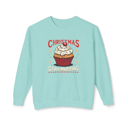 Christmas Stud Muffins, Unisex Lightweight Crewneck Sweatshirt