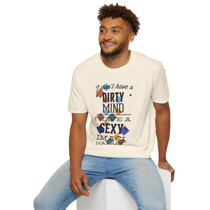 Graphic Tee — "I Don't Have a Dirty Mind, I Have a Sexy Imagination" Retro Geometric Design