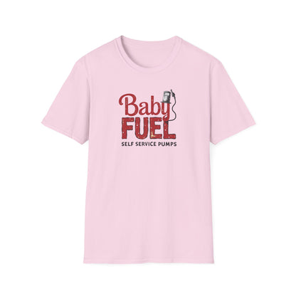 Baby Fuel, Vintage PumpThemed Unisex T-Shirt, Funny Baby Fuel Shirt, Gift for Car Lovers, Automotive Tee, Casual Everyday Wear - Psychonaut Swag