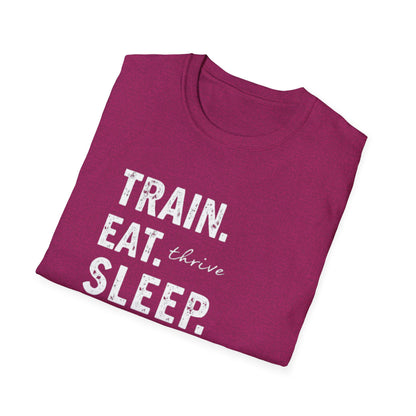 Train Eat Sleep Repeat T-Shirt, Fitness Apparel, Gym Wear, Motivational Shirt, Casual Unisex Tee - Psychonaut Swag