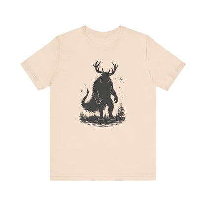 Krampus Squatch T-Shirt — Deer-Antlered Sasquatch Graphic Tee