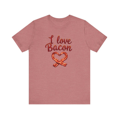 I Love Bacon Unisex Tee - Perfect for Food Lovers, Casual Outings, Gift for Bacon Fans, Foodie T-Shirt, Fun Cooking Tee - Psychonaut Swag