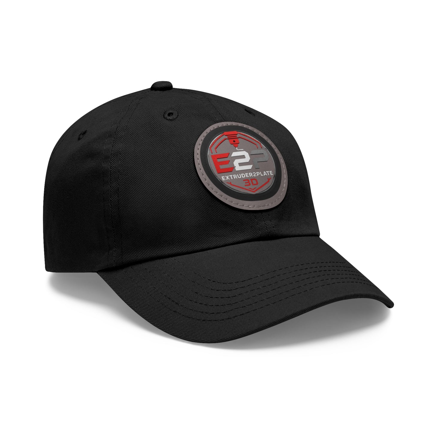 Extruder2Plate, Dad Hat with Leather Patch (Round)