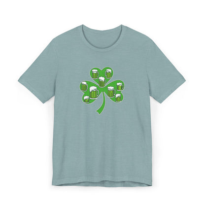 Lucky Green Beer Clover, Unisex Jersey T-Shirt