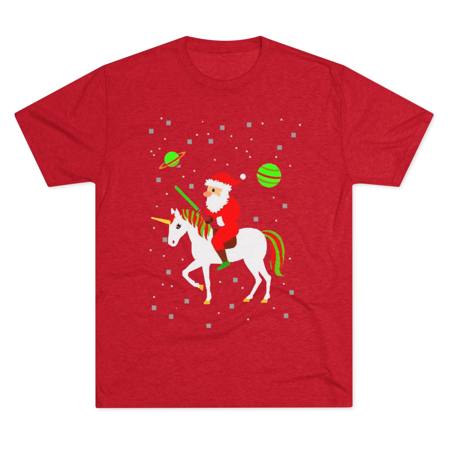 Christmas Space Santa Riding Unicorn T‑Shirt