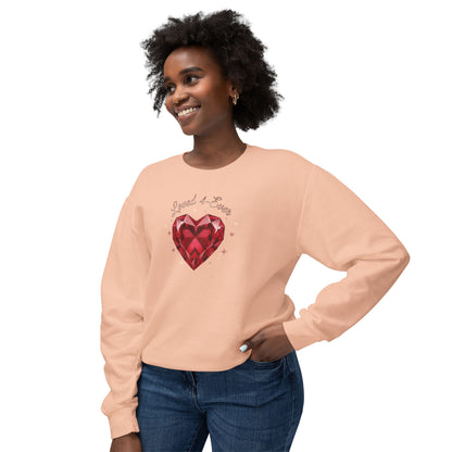 Love & Gems Sweatshirt — Red Heart Crystal Graphic Crewneck