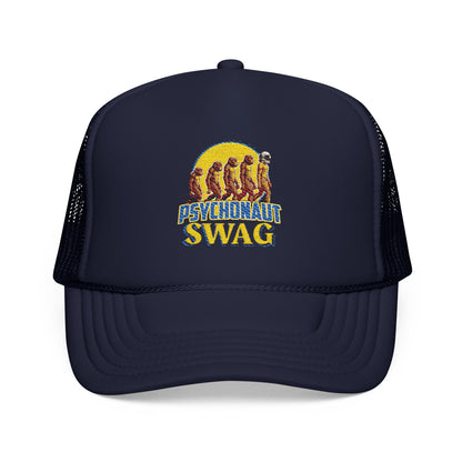 Psychonaut swag small biz, Trucker Hat, Retro Snapback Cap for Festivals, Embroidered Swag for Psychonauts, Perfect Gift for Music Lovers