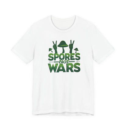 Spores Not Wars - Eco-Friendly Statement Shirt, Casual Wear, Gift for Nature Lovers, Unique Graphic Tee, Sustainable Fashion - Psychonaut Swag