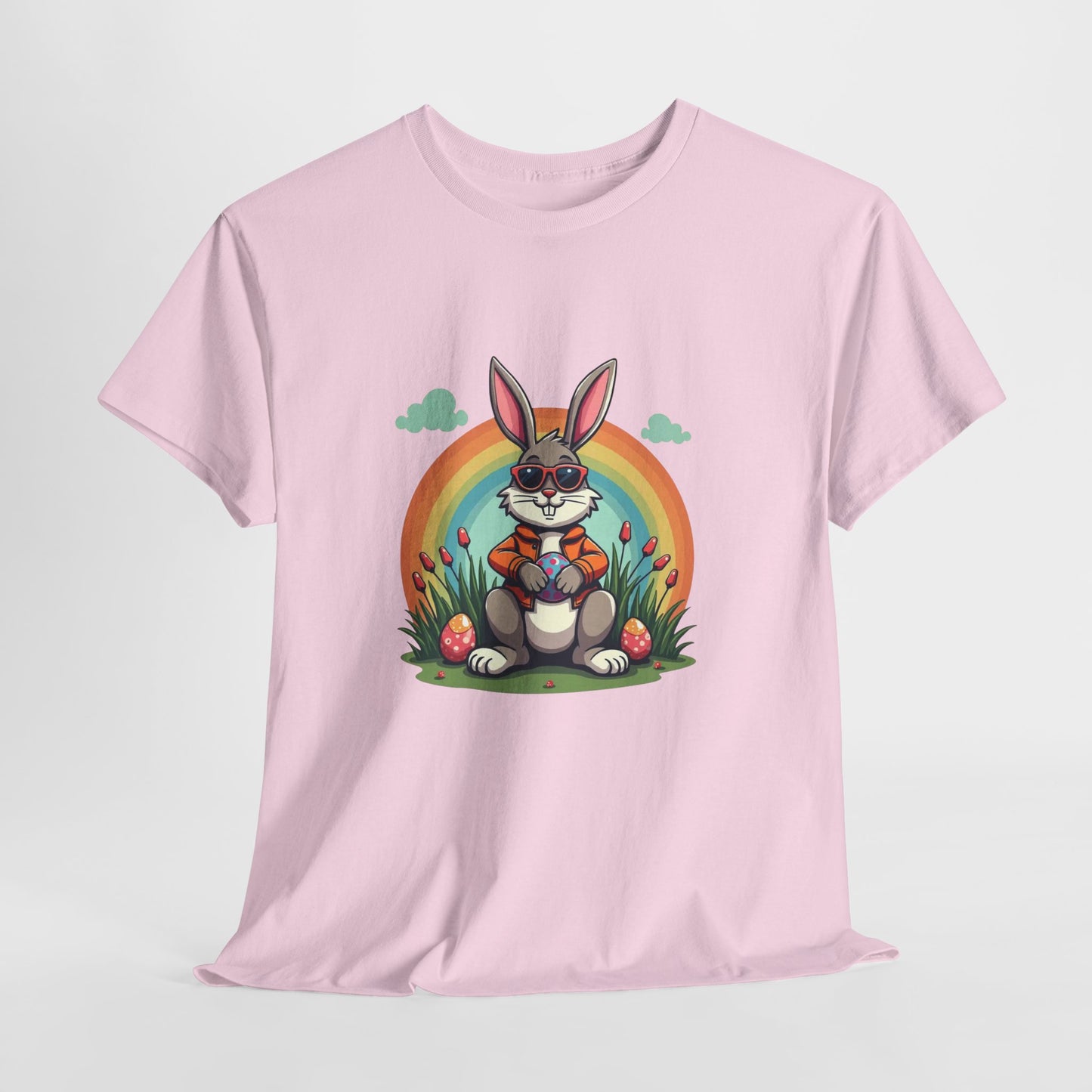 Easter Bunny Rainbow T-Shirt — Cute Bunny Holding Eggs Tee