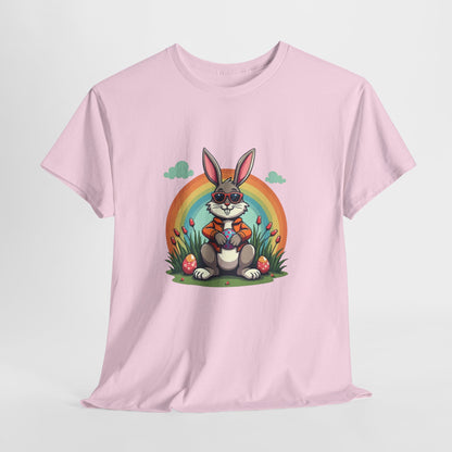 Easter Bunny Rainbow T-Shirt — Cute Bunny Holding Eggs Tee