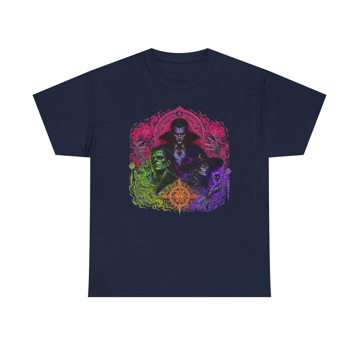 Mystic Vampire Trio T-Shirt — Gothic Rainbow Horror Art Tee