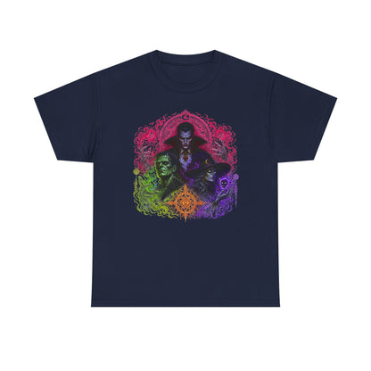 Mystic Vampire Trio T-Shirt — Gothic Rainbow Horror Art Tee