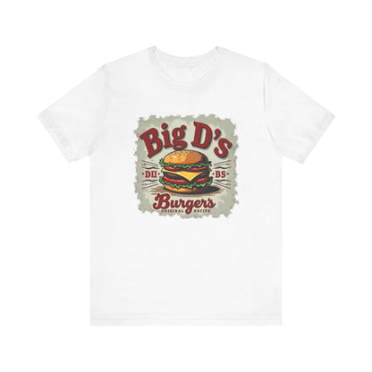 Big D's Burgers Unisex Jersey Tee - Fun Foodie Shirt, Casual Wear, Burger Lover Gift, Retro Fast Food T-Shirt, Summer BBQ Fashion - Psychonaut Swag