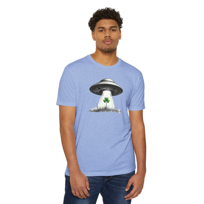 UFO Abduction Shamrock Tee — St. Patrick’s Day Alien Graphic T-Shirt