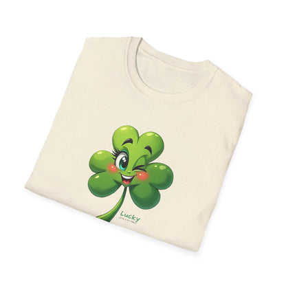 Lucky Winking Shamrock T-Shirt — Cute St. Patrick’s Day Clover Tee