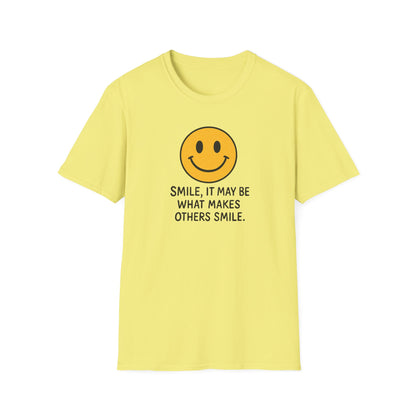 Smile Encouragement T-Shirt, Positive Vibes Tee, Unisex Graphic Shirt, Gift for Friends, Casual Wear, Everyday Comfort - Psychonaut Swag