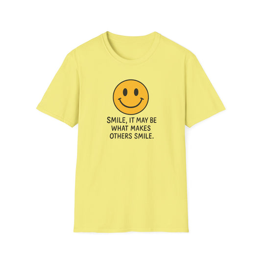 Smile Encouragement T-Shirt, Positive Vibes Tee, Unisex Graphic Shirt, Gift for Friends, Casual Wear, Everyday Comfort - Psychonaut Swag