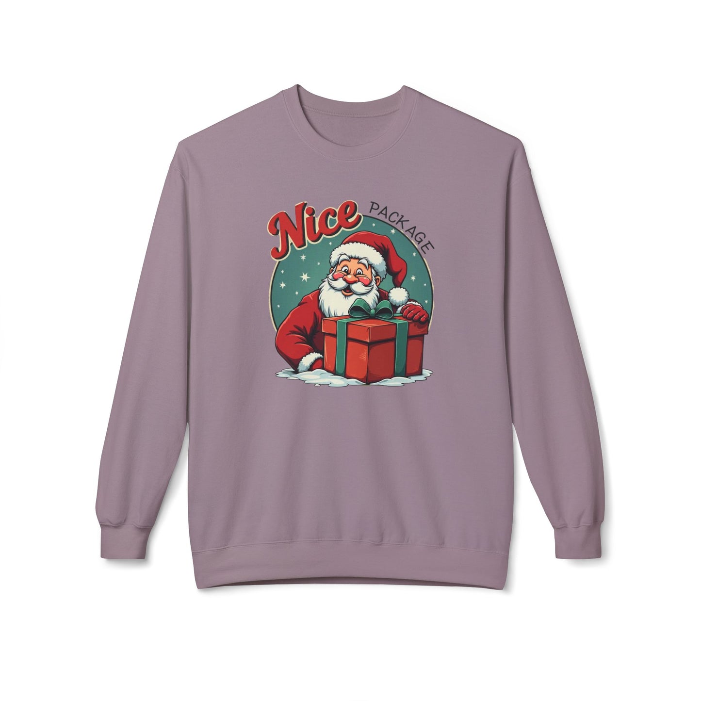 Nice Package Santa Crewneck Sweatshirt — Retro Christmas Gift Pullover