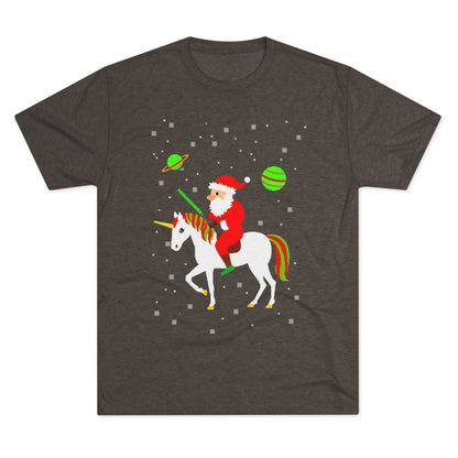 Christmas Space Santa Riding Unicorn T‑Shirt