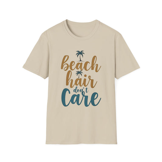 Beach Hair Don't Care Unisex T-Shirt, Summer Vibe Tee, Casual Beachwear, Gift for Beach Lovers, Vacation Attire - Psychonaut Swag