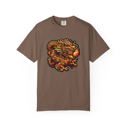 Dragon, Unisex Dragon Graphic T-Shirt - Colorful Garment-Dyed Tee - Psychonaut Swag
