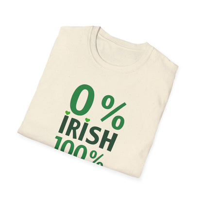 0% Irish 100% Drunk,  St. Patrick's Day Party Tee