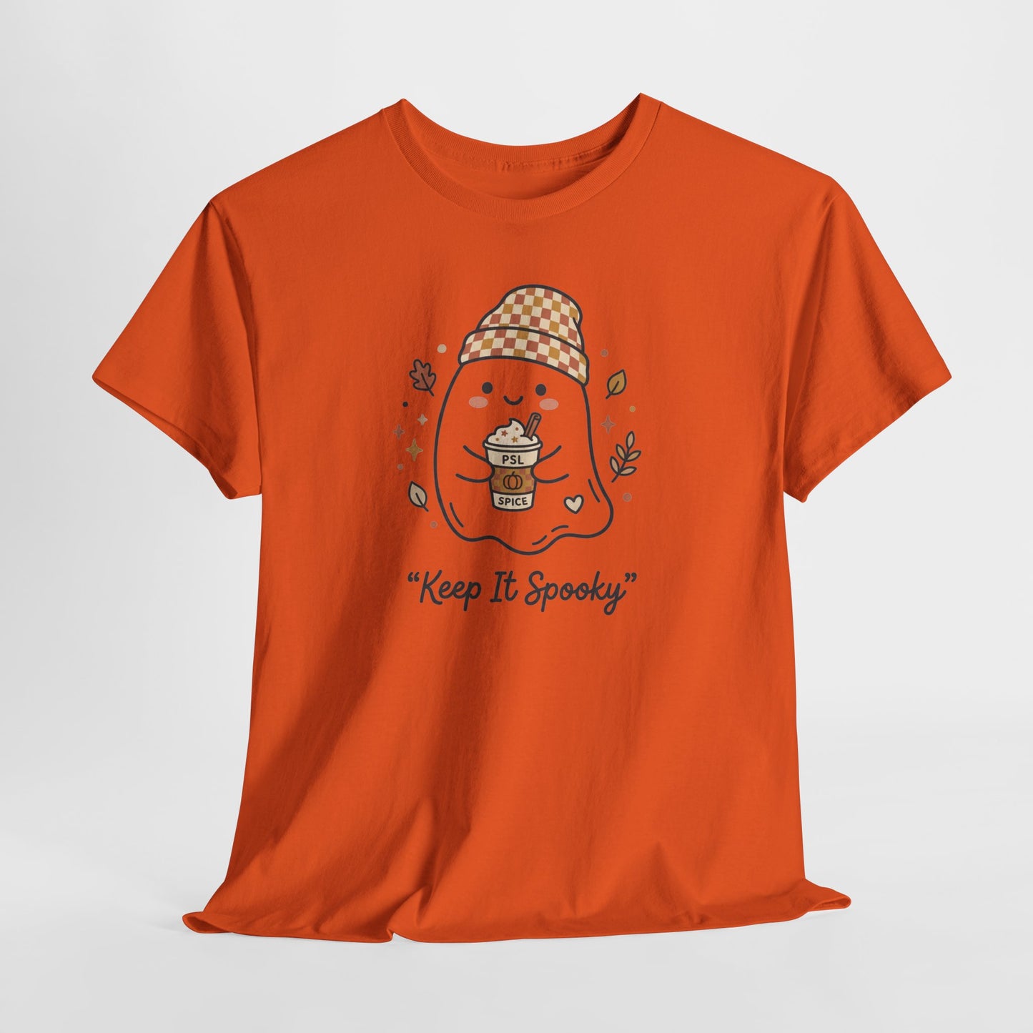 Keep It Spooky Ghost Tee — Cute Fall Halloween Shirt with Pumpkin Latte