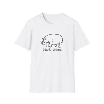 Chunky Unicorn, Rhino, Unisex Softstyle T-Shirt, Funny Tee, Gift for Animal Lovers, Casual Wear, Birthday Present, Unique Graphic Shirt