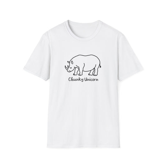 Chunky Unicorn, Rhino, Unisex Softstyle T-Shirt, Funny Tee, Gift for Animal Lovers, Casual Wear, Birthday Present, Unique Graphic Shirt