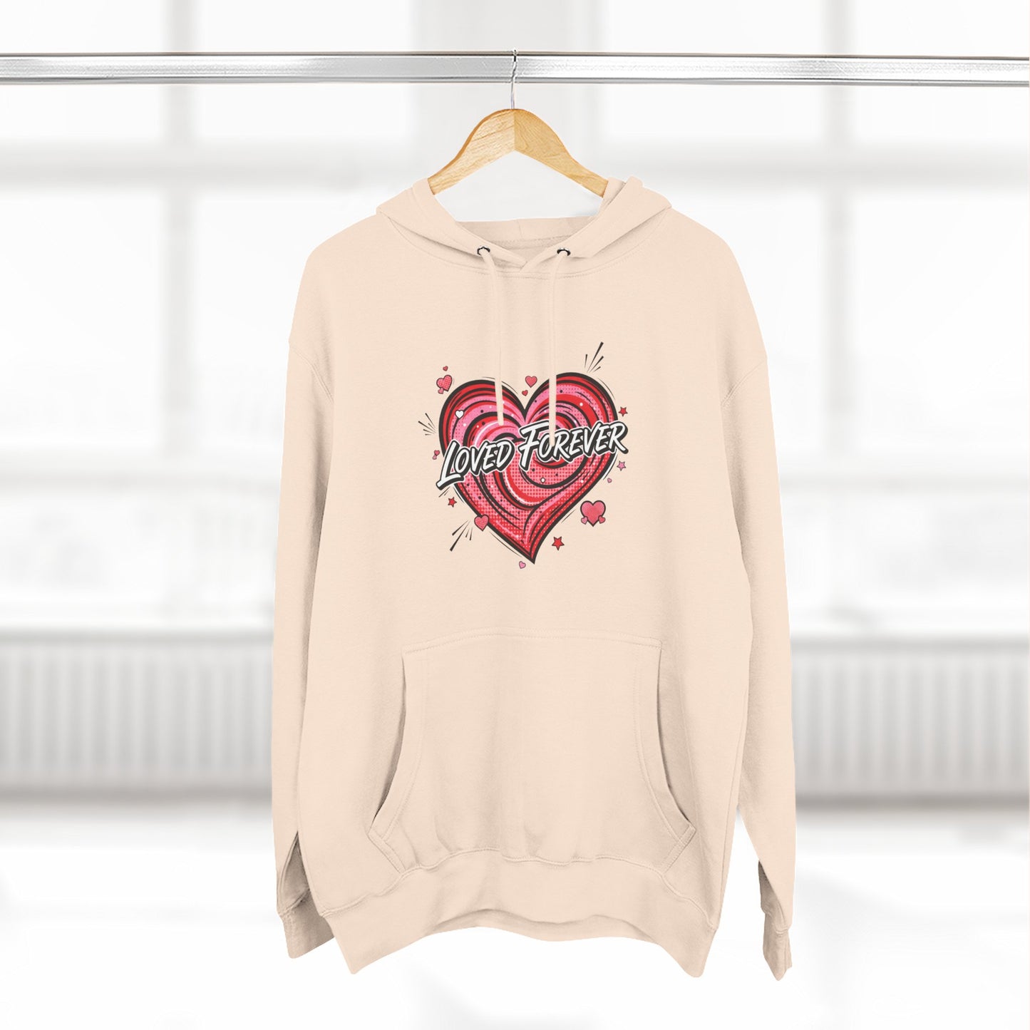 Love Forever Heart Hoodie — Vintage Tattoo Style Valentine's Sweatshirt