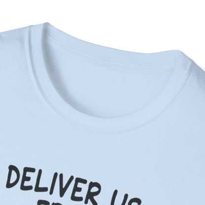 Political T-Shirt — "Deliver Us From Blue-Haired Liberals" Statement Tee